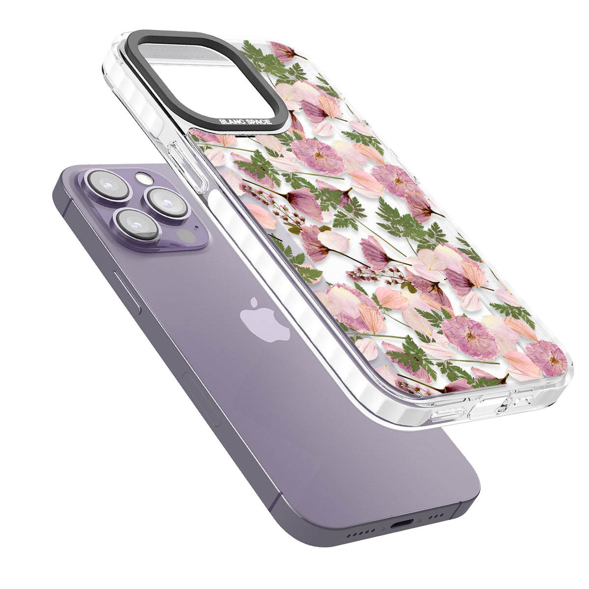 Blossom Archive iPhone 13 Pro / iPhone 13 Pro Max / iPhone 14 Pro / iPhone 14 Pro Max / iPhone 15 Pro / iPhone 15 Pro Max Impact Pro Clear Phone Case angled