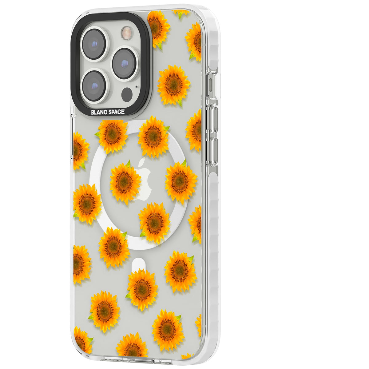 Sunflower Flourish iPhone 13 Pro / iPhone 13 Pro Max / iPhone 14 Pro / iPhone 14 Pro Max / iPhone 15 Pro / iPhone 15 Pro Max Impact Pro Clear Phone Case side