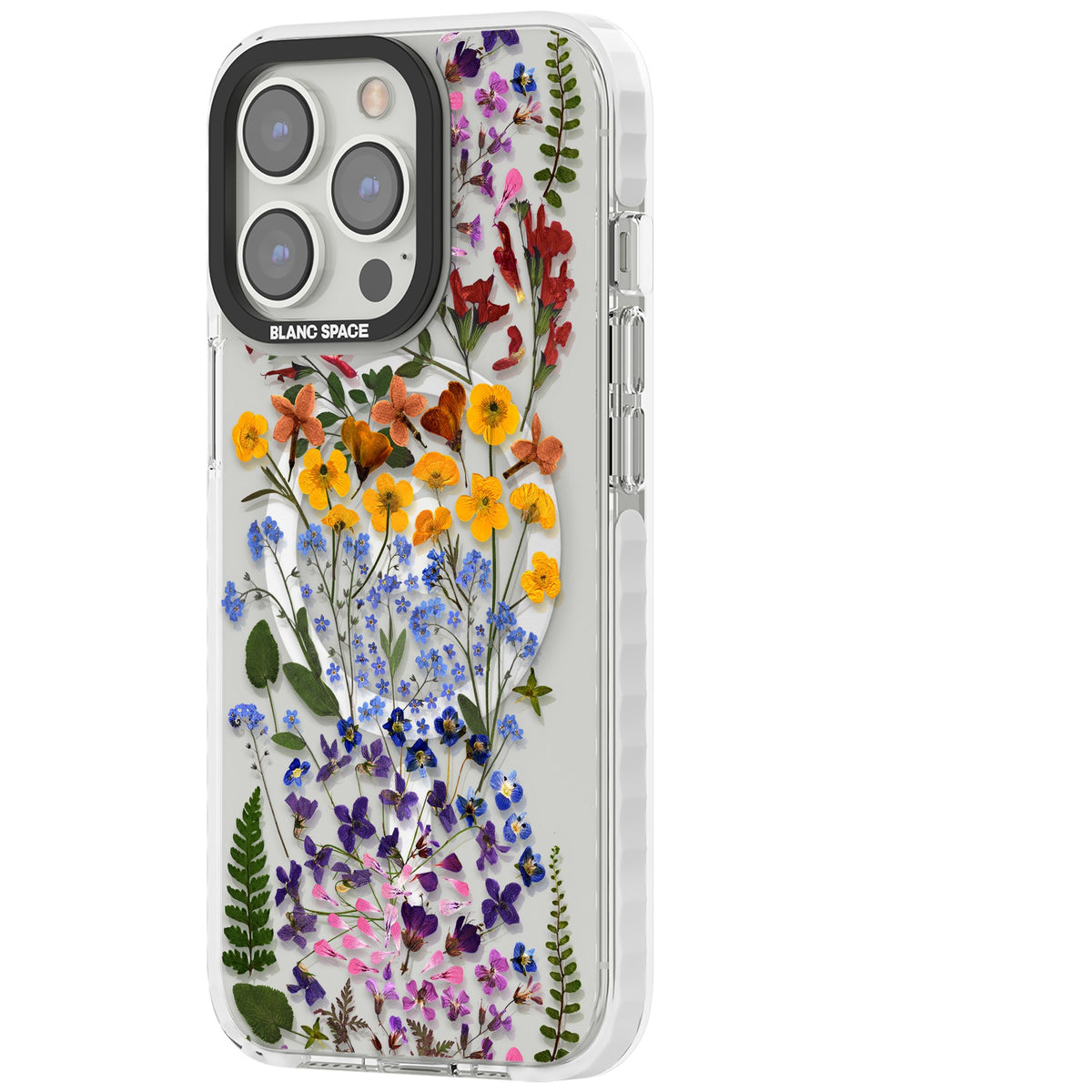 Wildflower Stripe iPhone 13 Pro / iPhone 13 Pro Max / iPhone 14 Pro / iPhone 14 Pro Max / iPhone 15 Pro / iPhone 15 Pro Max Impact Pro Clear Phone Case side