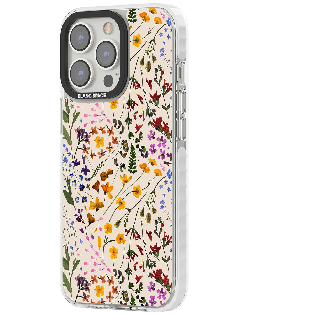 Wildflower Cream iPhone 13 Pro / iPhone 13 Pro Max / iPhone 14 Pro / iPhone 14 Pro Max / iPhone 15 Pro / iPhone 15 Pro Max Impact Pro Clear Phone Case side