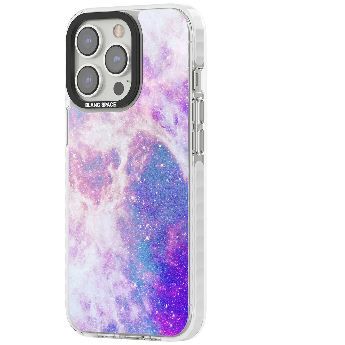 Pastel Galaxy iPhone 13 Pro / iPhone 13 Pro Max / iPhone 14 Pro / iPhone 14 Pro Max / iPhone 15 Pro / iPhone 15 Pro Max Impact Pro Clear Phone Case side