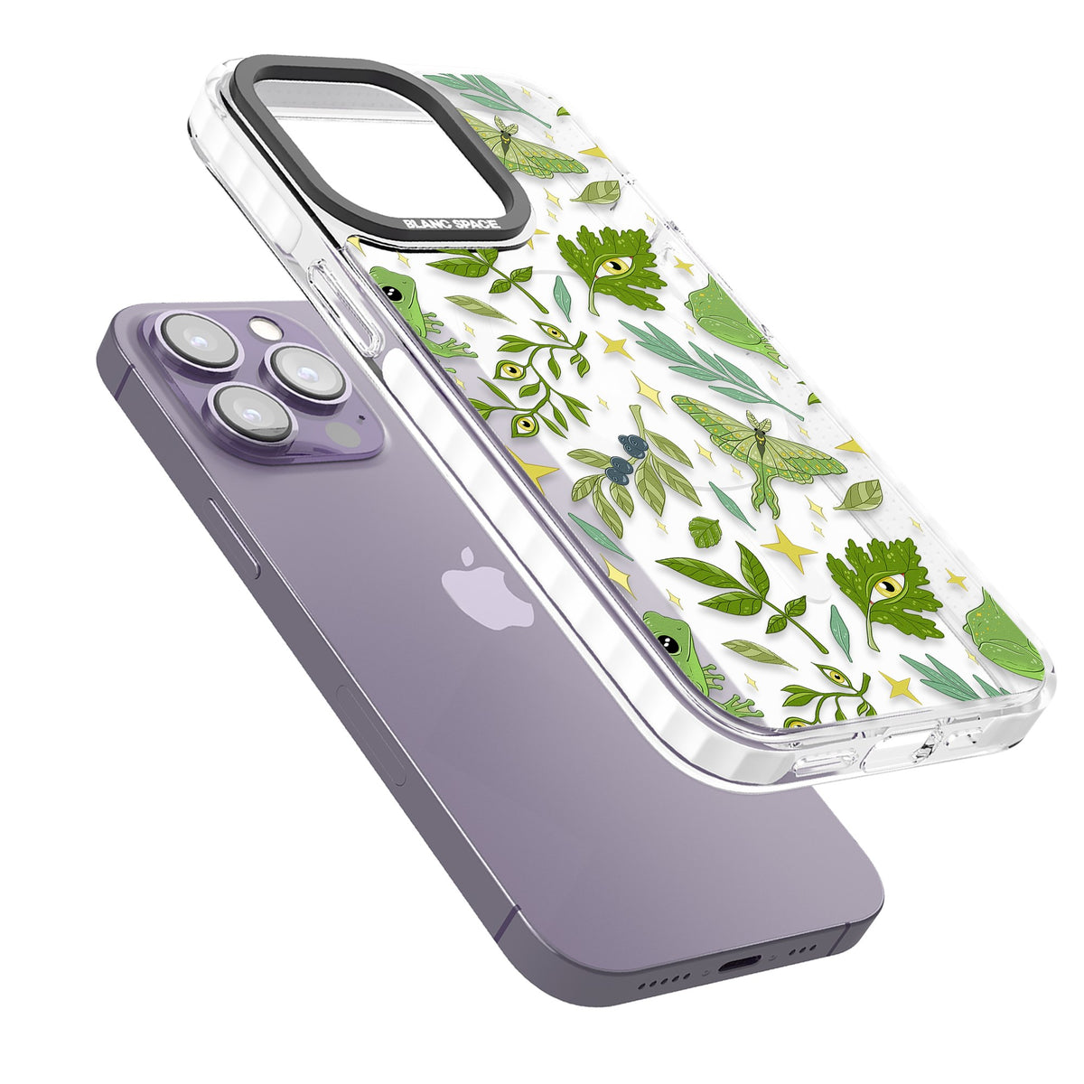 Forest Senses iPhone 13 Pro / iPhone 13 Pro Max / iPhone 14 Pro / iPhone 14 Pro Max / iPhone 15 Pro / iPhone 15 Pro Max Impact Pro Clear Phone Case angled