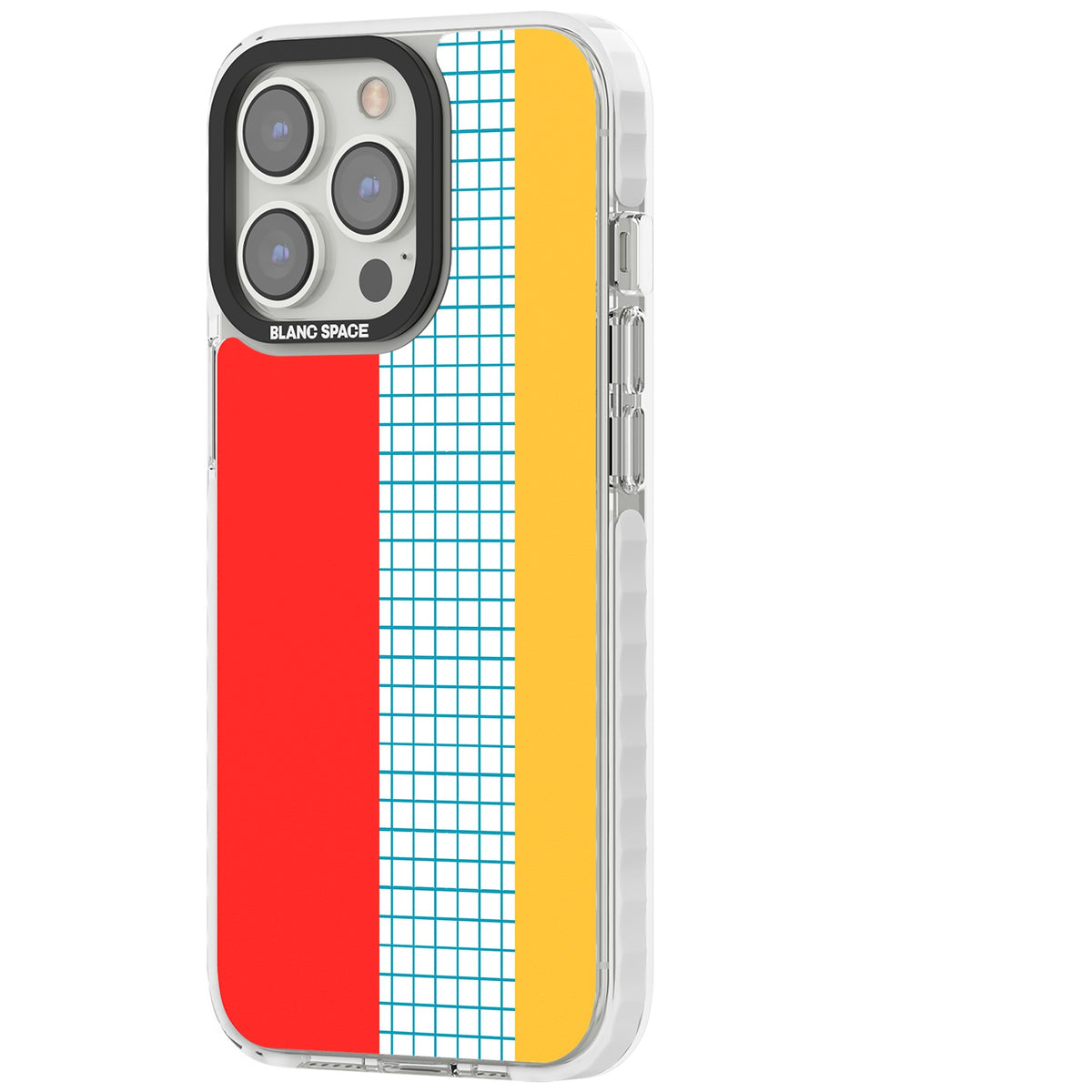 Bauhaus Block iPhone 13 Pro / iPhone 13 Pro Max / iPhone 14 Pro / iPhone 14 Pro Max / iPhone 15 Pro / iPhone 15 Pro Max Impact Pro Clear Phone Case side