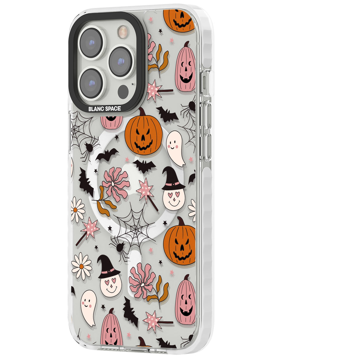 Spooky Mix iPhone 13 Pro / iPhone 13 Pro Max / iPhone 14 Pro / iPhone 14 Pro Max / iPhone 15 Pro / iPhone 15 Pro Max Impact Pro Clear Phone Case side