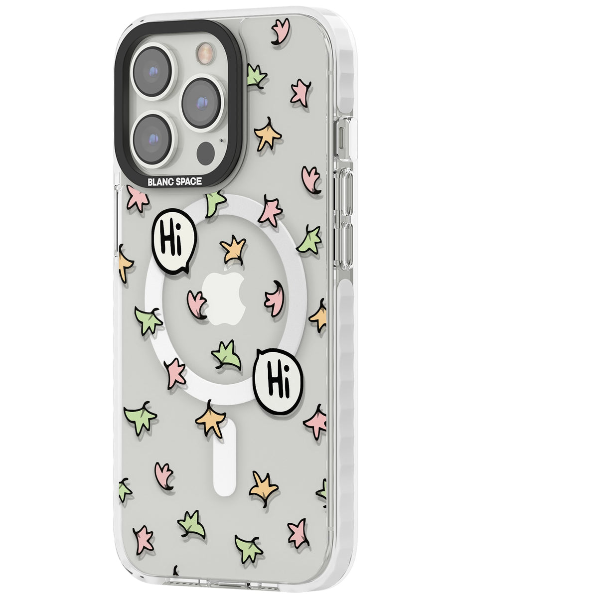 Heartstopper Leaves iPhone 13 Pro / iPhone 13 Pro Max / iPhone 14 Pro / iPhone 14 Pro Max / iPhone 15 Pro / iPhone 15 Pro Max Impact Pro Clear Phone Case side
