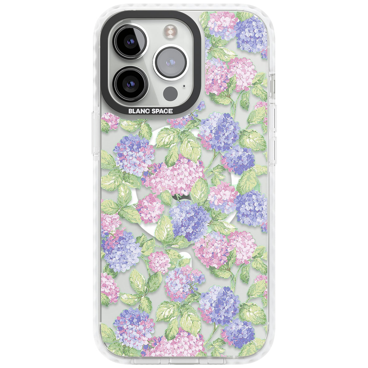 Cottage Hydrangea iPhone 13 Pro / iPhone 13 Pro Max / iPhone 14 Pro / iPhone 14 Pro Max / iPhone 15 Pro / iPhone 15 Pro Max Impact Pro Clear Phone Case front