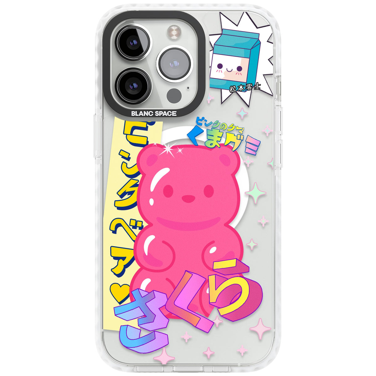 Bubblegum Bear iPhone 13 Pro / iPhone 13 Pro Max / iPhone 14 Pro / iPhone 14 Pro Max / iPhone 15 Pro / iPhone 15 Pro Max Impact Pro Clear Phone Case front