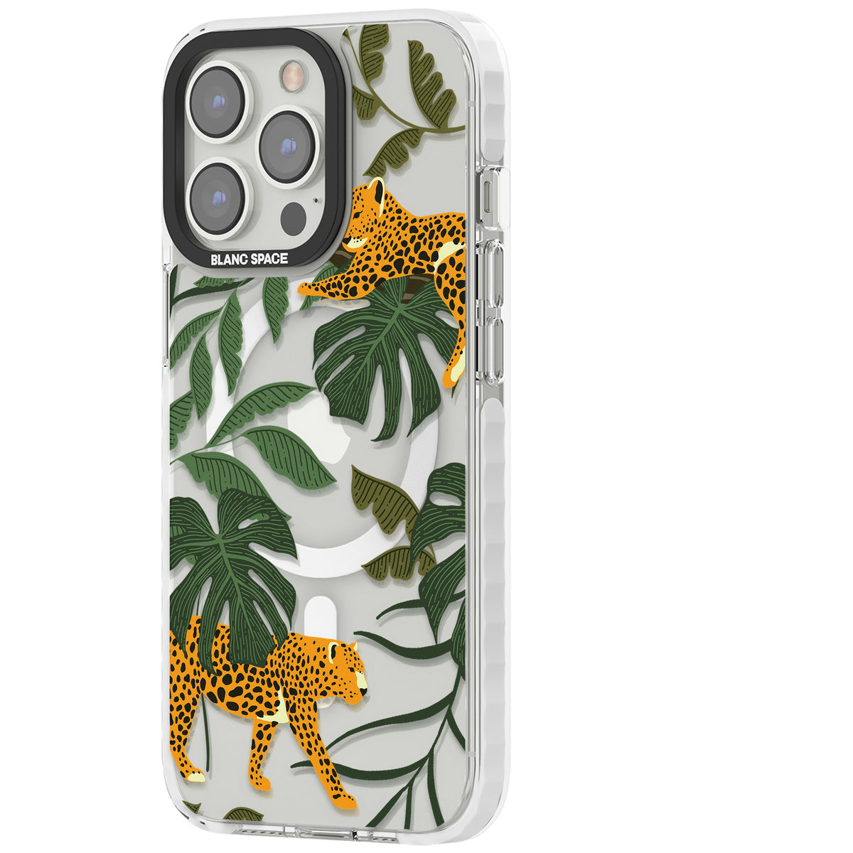 Jungle Cats iPhone 13 Pro / iPhone 13 Pro Max / iPhone 14 Pro / iPhone 14 Pro Max / iPhone 15 Pro / iPhone 15 Pro Max Impact Pro Clear Phone Case side