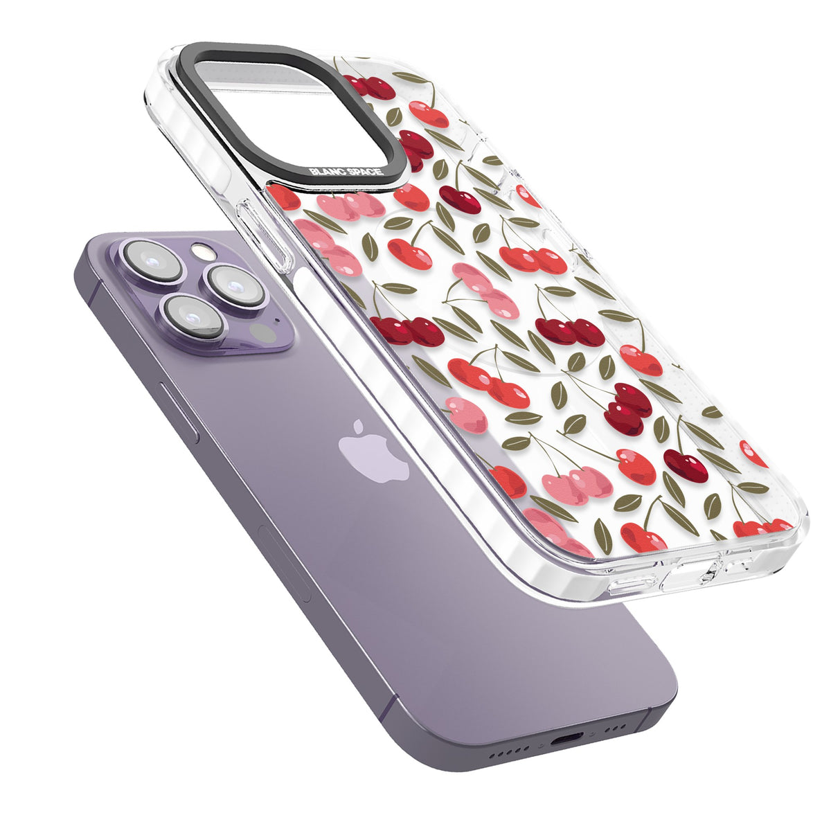 Cherry On Top iPhone 13 Pro / iPhone 13 Pro Max / iPhone 14 Pro / iPhone 14 Pro Max / iPhone 15 Pro / iPhone 15 Pro Max Impact Pro Clear Phone Case angled