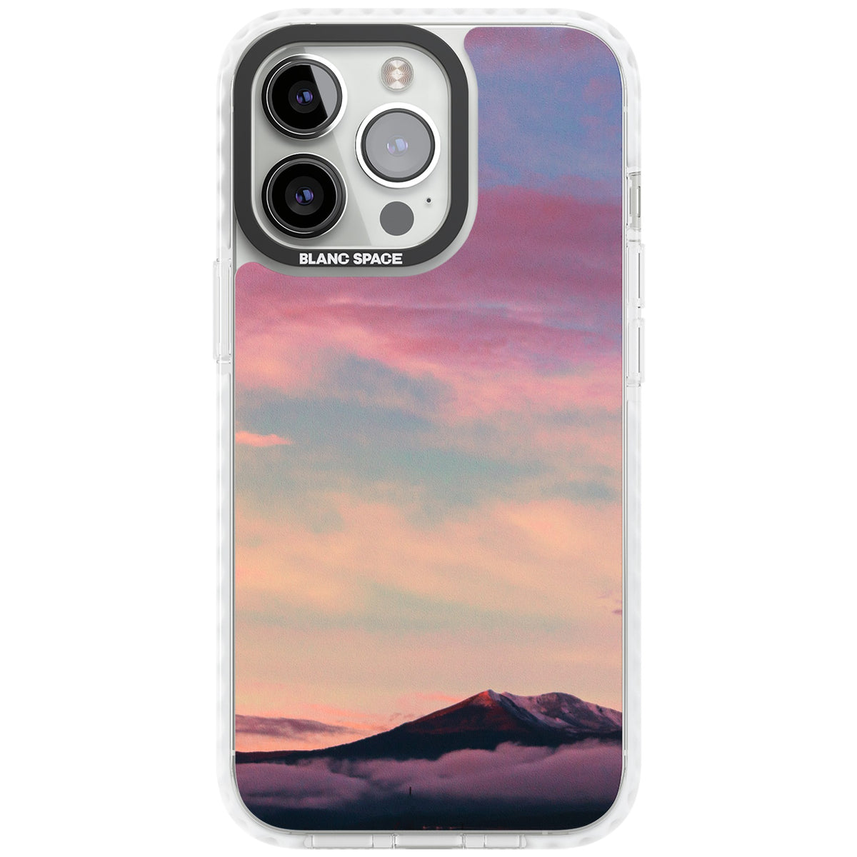 Pastel Mountain Sunset iPhone 13 Pro / iPhone 13 Pro Max / iPhone 14 Pro / iPhone 14 Pro Max / iPhone 15 Pro / iPhone 15 Pro Max Impact Pro Clear Phone Case front