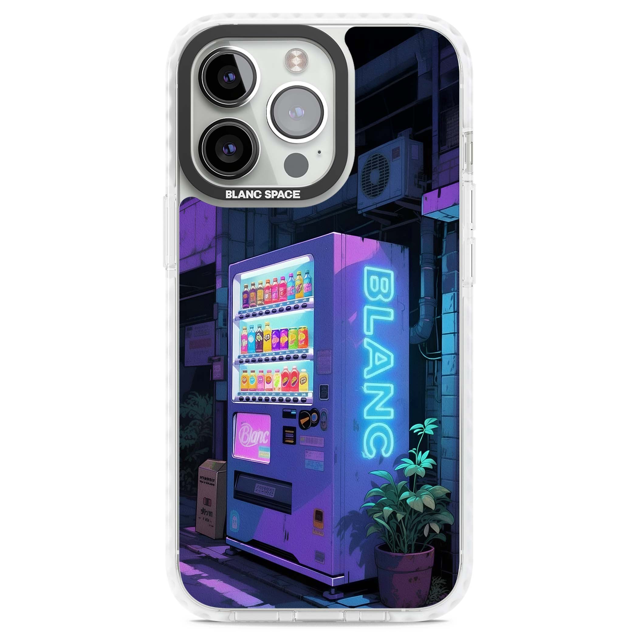 Shibuya Glow Japanese iPhone case featuring a glowing Tokyo vending machine, neon signage, and moody purple alleyway | Impact Magsafe case for iPhone 13 Pro, iPhone 14 Pro, iPhone 15 Pro