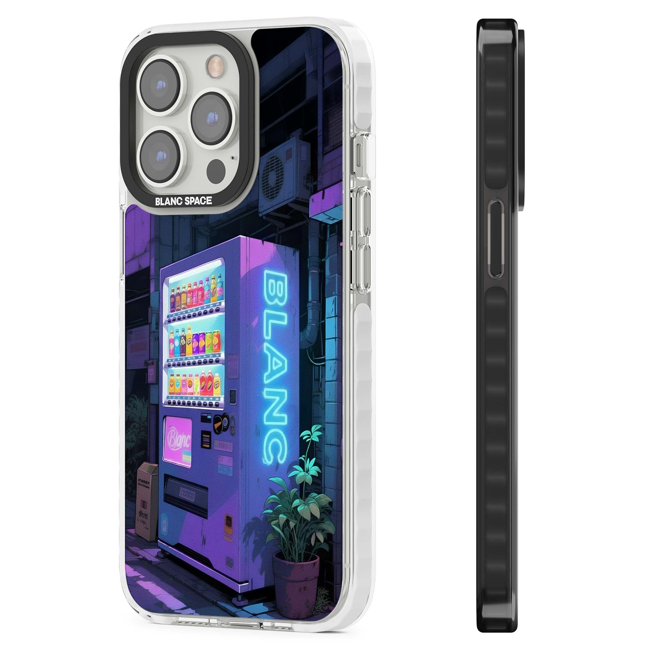 Shibuya Glow Japanese iPhone case featuring a glowing Tokyo vending machine, neon signage, and moody purple alleyway | Impact Magsafe case for iPhone 13 Pro, iPhone 14 Pro, iPhone 15 Pro