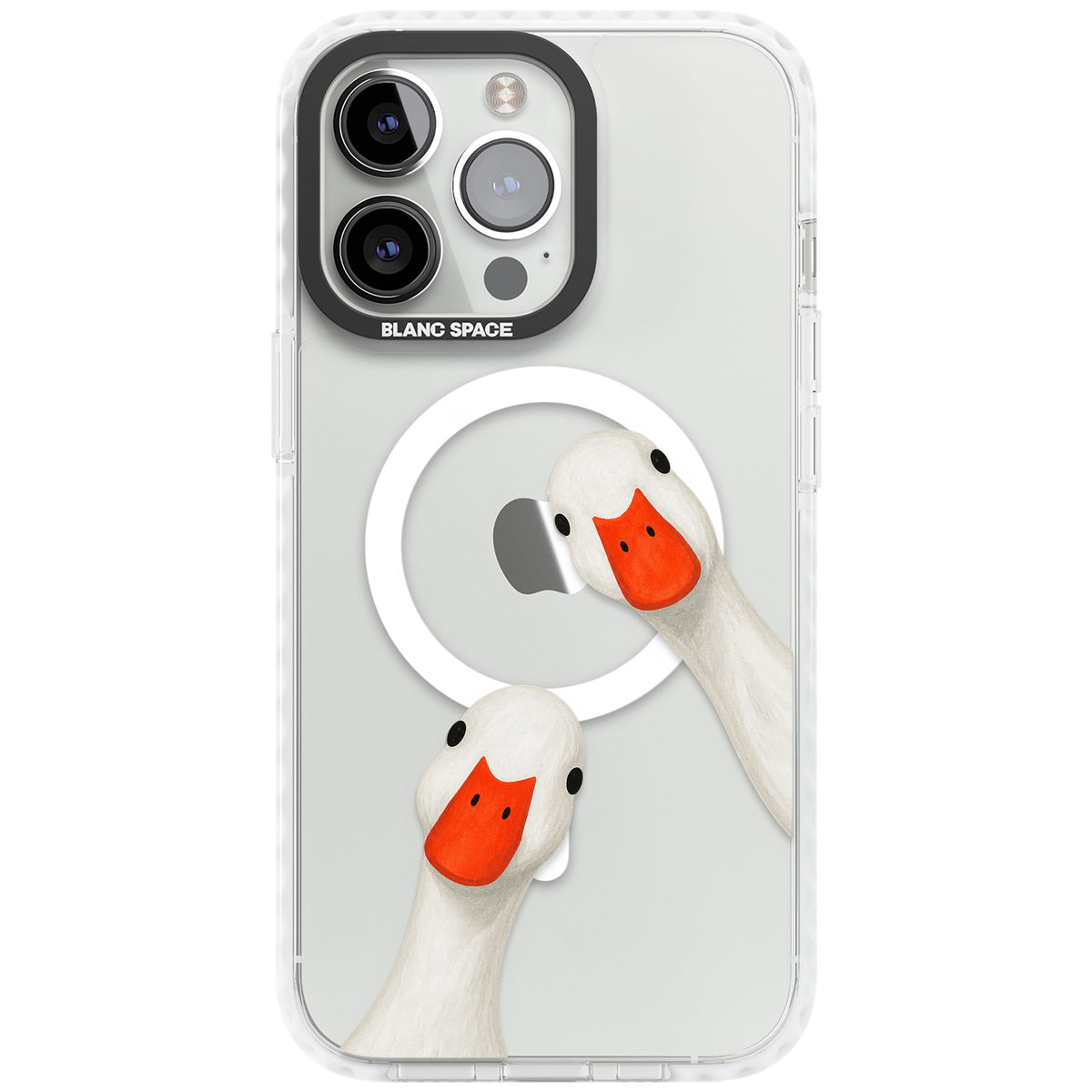 Nosy Ducks iPhone 13 Pro / iPhone 13 Pro Max / iPhone 14 Pro / iPhone 14 Pro Max / iPhone 15 Pro / iPhone 15 Pro Max Impact Pro Clear Phone Case front