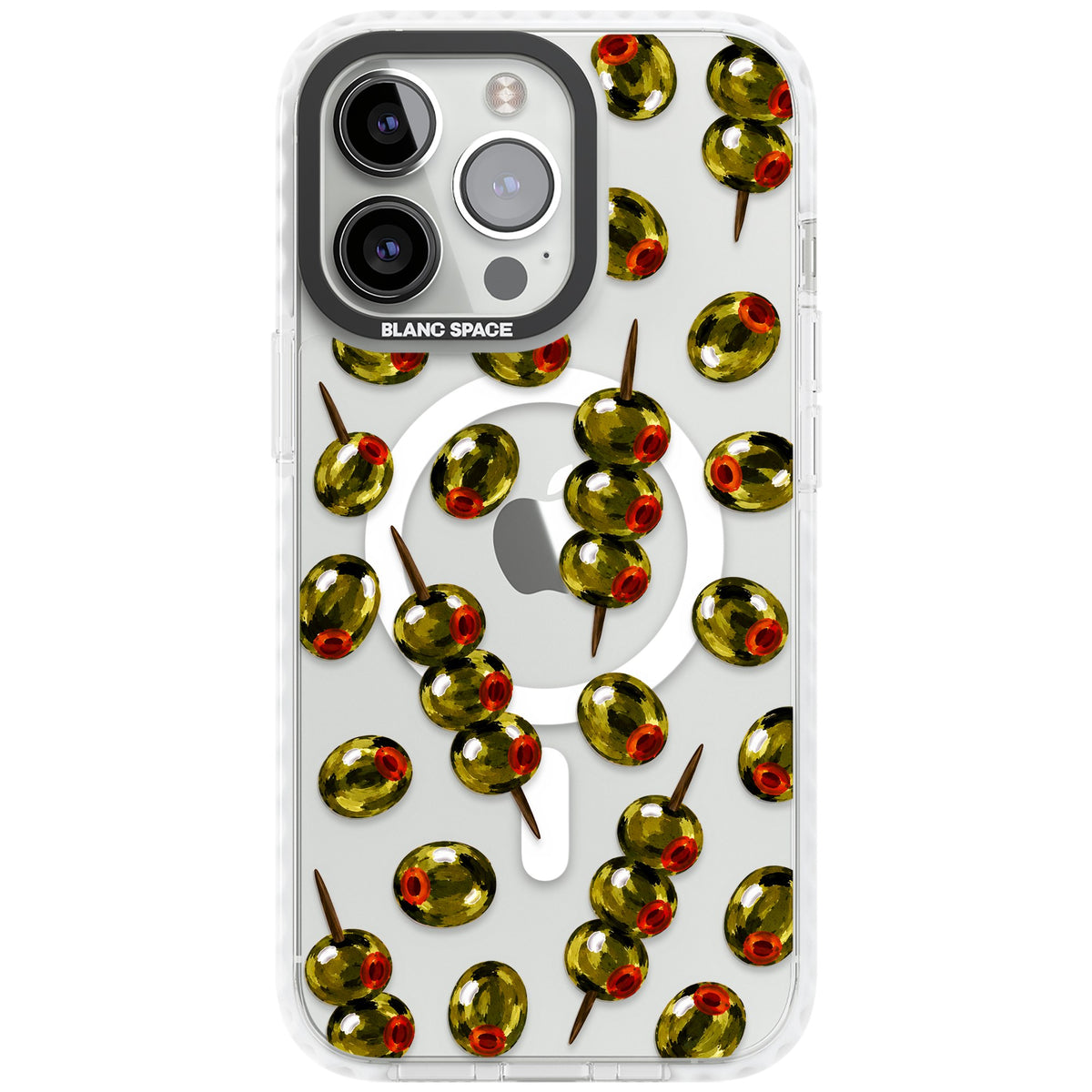 Painted Olives iPhone 13 Pro / iPhone 13 Pro Max / iPhone 14 Pro / iPhone 14 Pro Max / iPhone 15 Pro / iPhone 15 Pro Max Impact Pro Clear Phone Case front