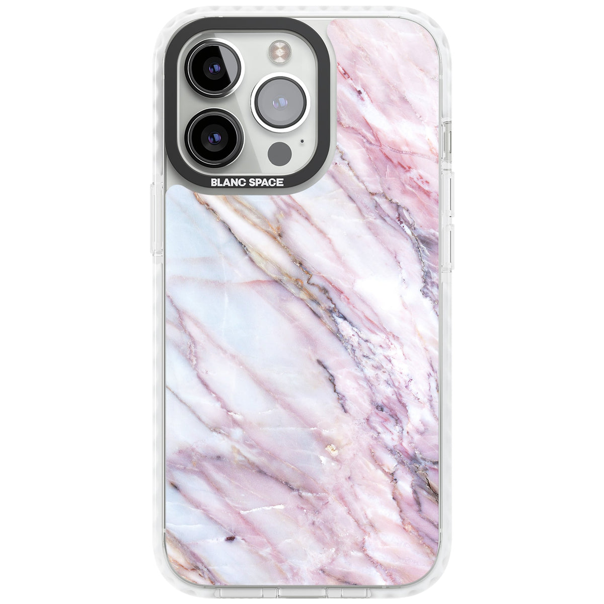 Blush Marble Glow iPhone 13 Pro / iPhone 13 Pro Max / iPhone 14 Pro / iPhone 14 Pro Max / iPhone 15 Pro / iPhone 15 Pro Max Impact Pro Clear Phone Case front
