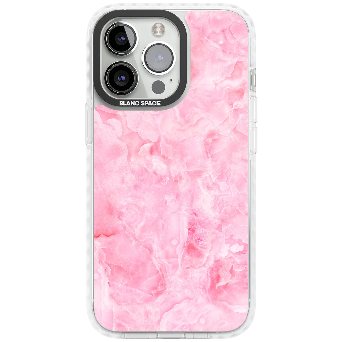 Pink Onyx Marble iPhone 13 Pro / iPhone 13 Pro Max / iPhone 14 Pro / iPhone 14 Pro Max / iPhone 15 Pro / iPhone 15 Pro Max Impact Pro Clear Phone Case front
