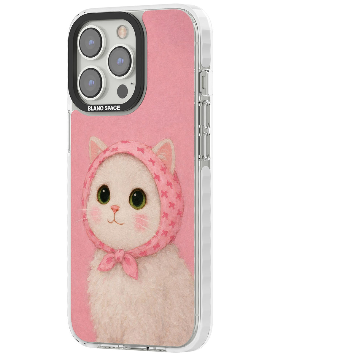 Baby Blush Kitty iPhone 13 Pro / iPhone 13 Pro Max / iPhone 14 Pro / iPhone 14 Pro Max / iPhone 15 Pro / iPhone 15 Pro Max Impact Pro Clear Phone Case side