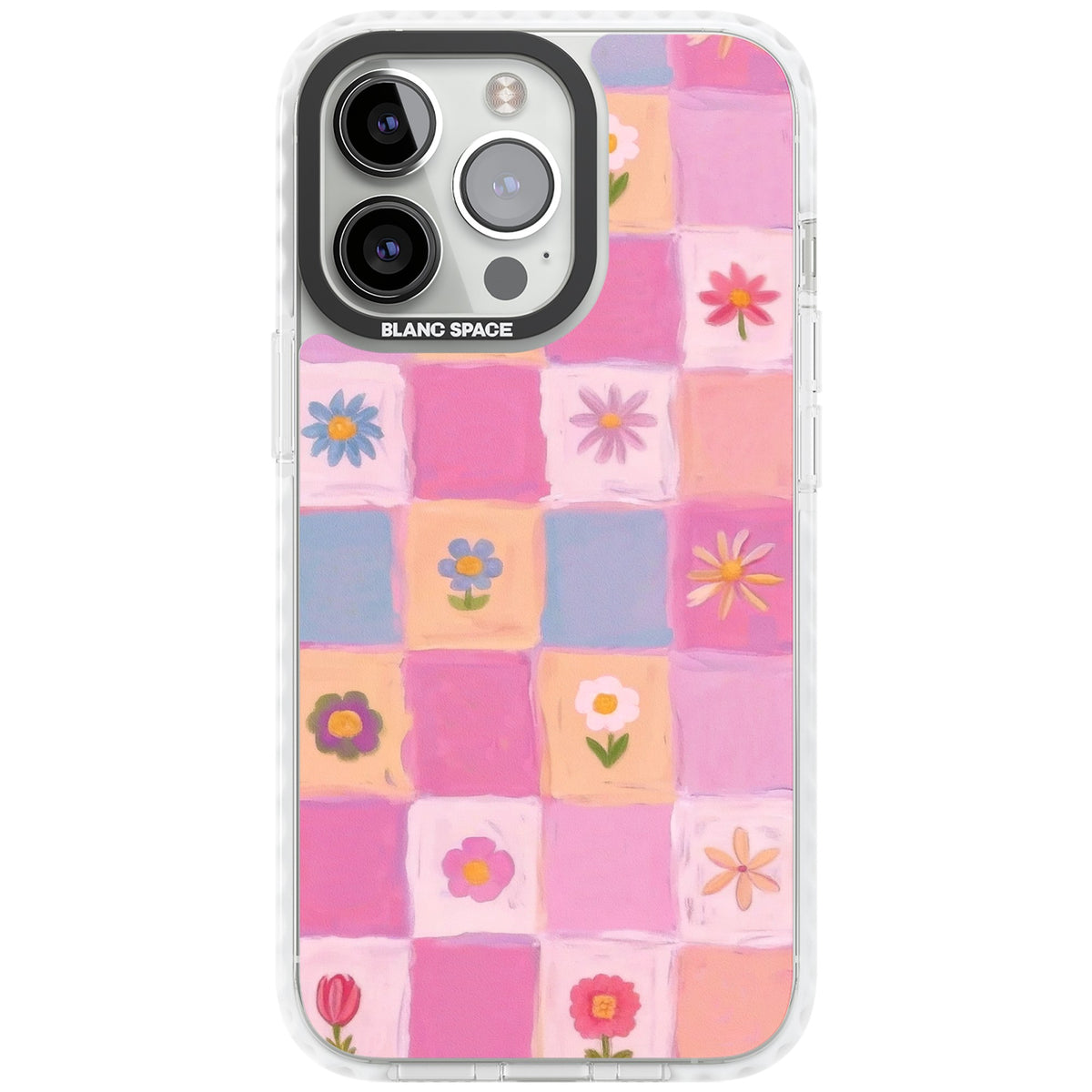 Pastel Flower Patchwork iPhone 13 Pro / iPhone 13 Pro Max / iPhone 14 Pro / iPhone 14 Pro Max / iPhone 15 Pro / iPhone 15 Pro Max Impact Pro Clear Phone Case front