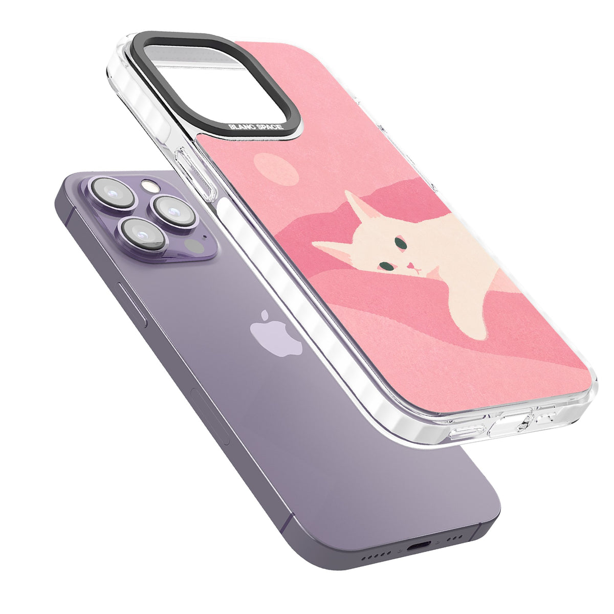 Pink Dreams iPhone 13 Pro / iPhone 13 Pro Max / iPhone 14 Pro / iPhone 14 Pro Max / iPhone 15 Pro / iPhone 15 Pro Max Impact Pro Clear Phone Case angled