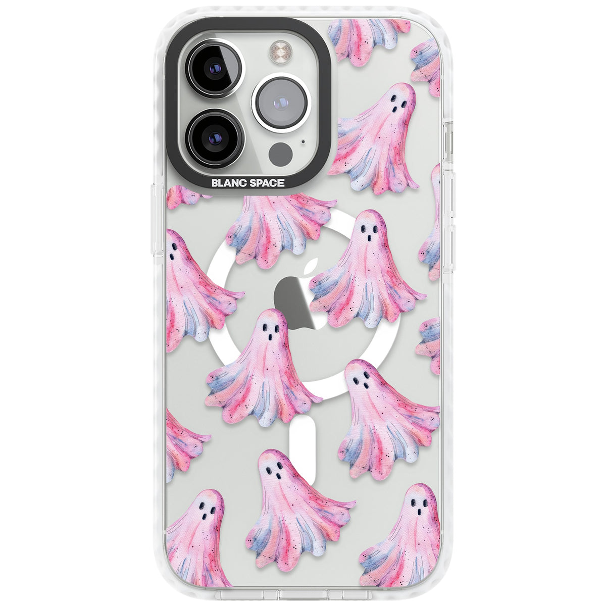 Pink Ghosts iPhone 13 Pro / iPhone 13 Pro Max / iPhone 14 Pro / iPhone 14 Pro Max / iPhone 15 Pro / iPhone 15 Pro Max Impact Pro Clear Phone Case front