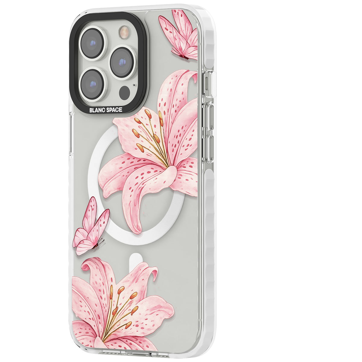 Lily Whisper iPhone 13 Pro / iPhone 13 Pro Max / iPhone 14 Pro / iPhone 14 Pro Max / iPhone 15 Pro / iPhone 15 Pro Max Impact Pro Clear Phone Case side