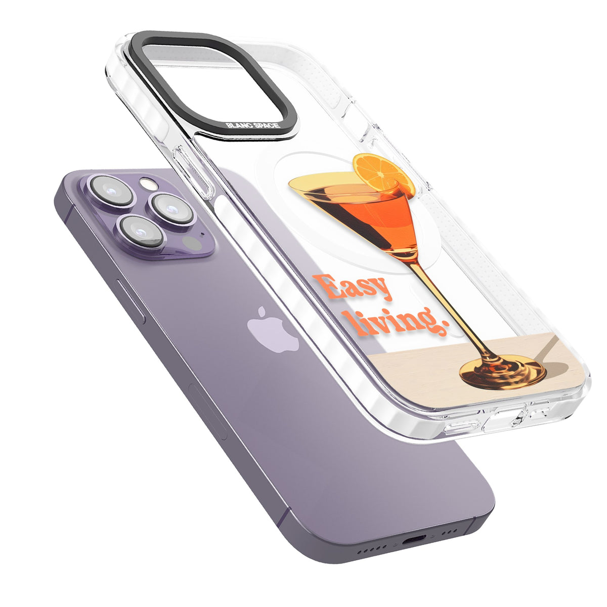Easy Living iPhone 13 Pro / iPhone 13 Pro Max / iPhone 14 Pro / iPhone 14 Pro Max / iPhone 15 Pro / iPhone 15 Pro Max Impact Pro Clear Phone Case angled