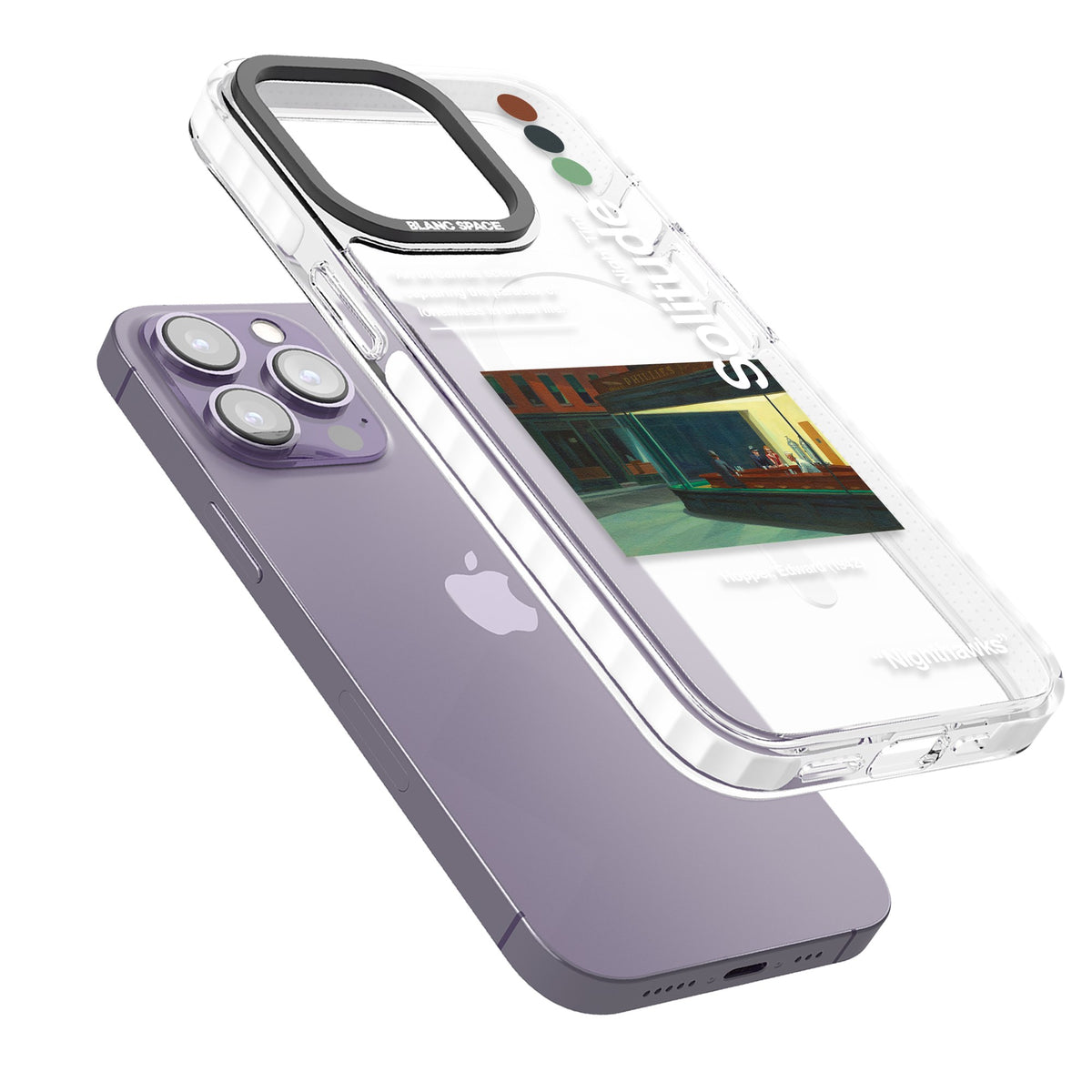 Nighthawks iPhone 13 Pro / iPhone 13 Pro Max / iPhone 14 Pro / iPhone 14 Pro Max / iPhone 15 Pro / iPhone 15 Pro Max Impact Pro Clear Phone Case angled