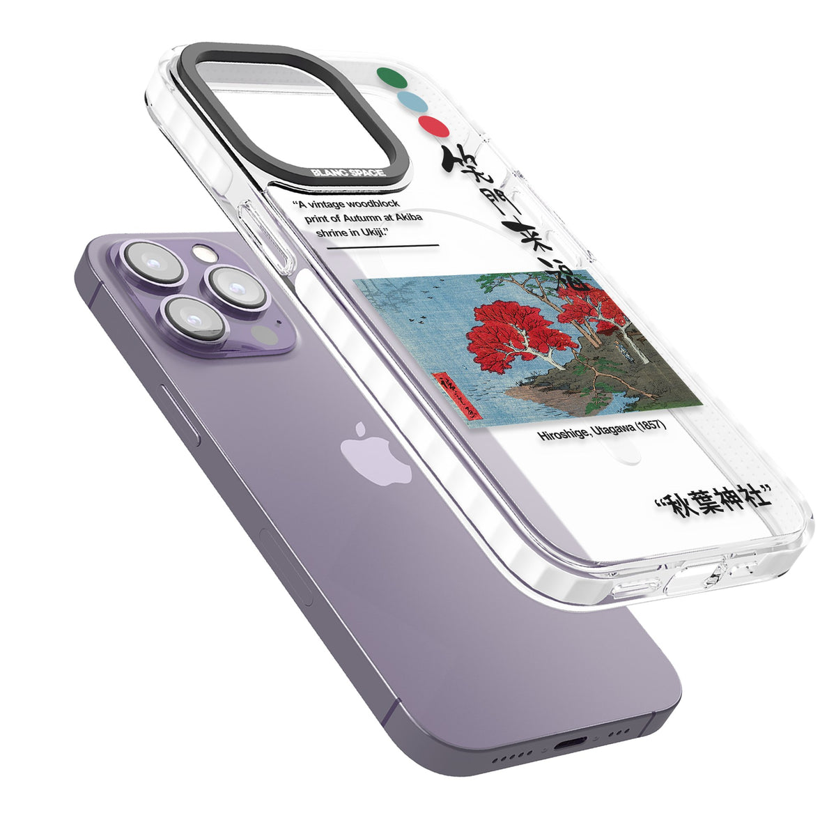 Akiba Shrine In Ukiji iPhone 13 Pro / iPhone 13 Pro Max / iPhone 14 Pro / iPhone 14 Pro Max / iPhone 15 Pro / iPhone 15 Pro Max Impact Pro Clear Phone Case angled