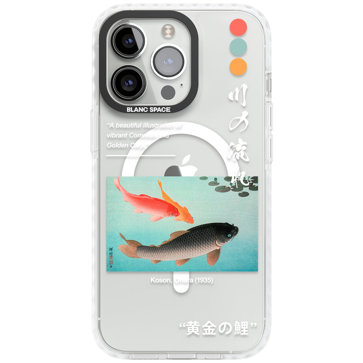 Golden Carp iPhone 13 Pro / iPhone 13 Pro Max / iPhone 14 Pro / iPhone 14 Pro Max / iPhone 15 Pro / iPhone 15 Pro Max Impact Pro Clear Phone Case front