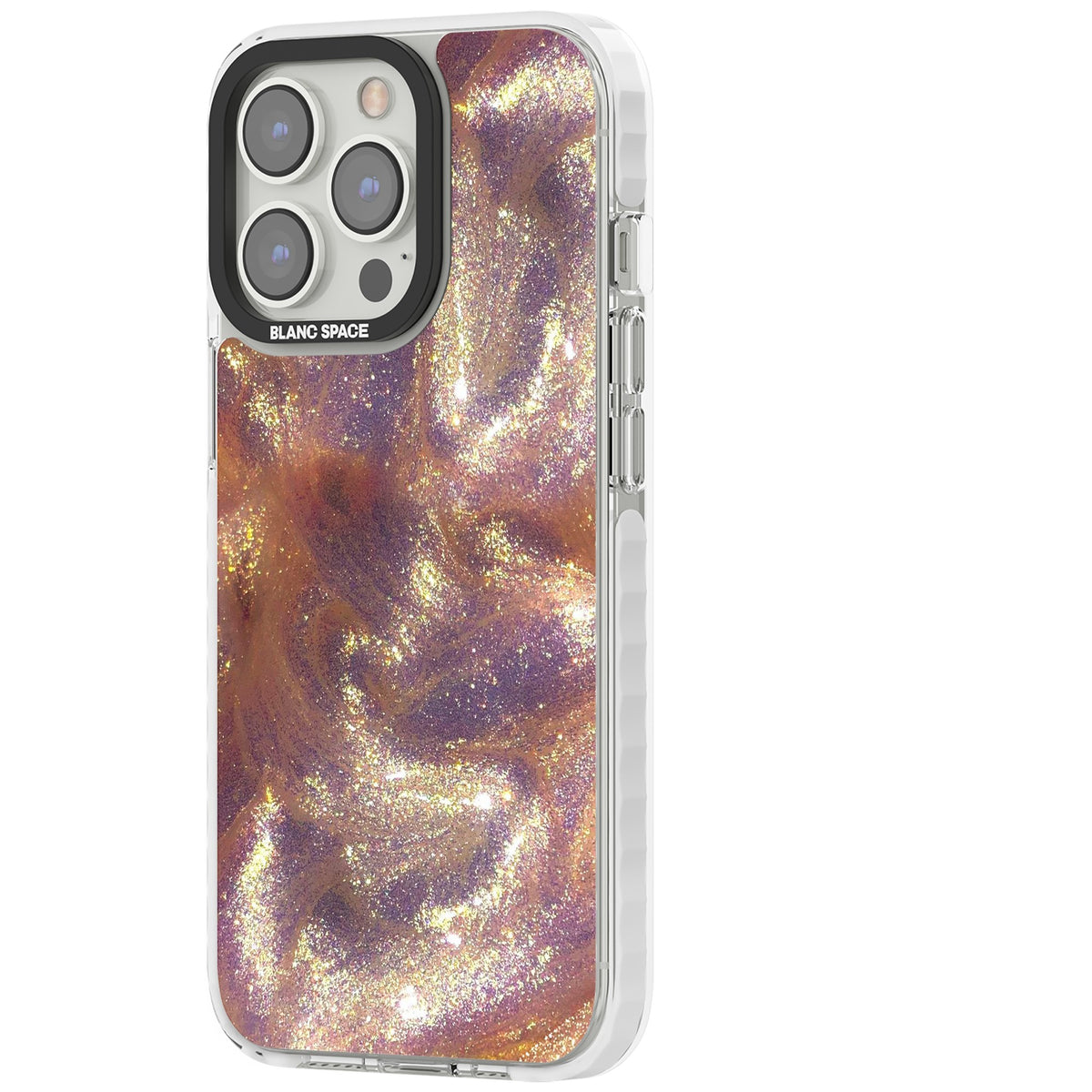 Shimmer iPhone 13 Pro / iPhone 13 Pro Max / iPhone 14 Pro / iPhone 14 Pro Max / iPhone 15 Pro / iPhone 15 Pro Max Impact Pro Clear Phone Case side