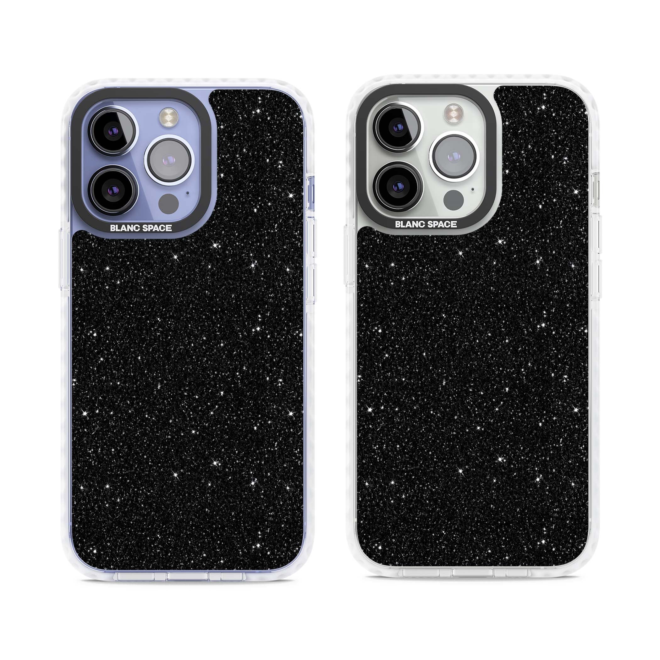 Black Glitter black glitter iPhone case featuring an all-over sparkly shimmer pattern on a jet black base | Impact Magsafe case for iPhone 13 Pro, iPhone 14 Pro, iPhone 15 Pro