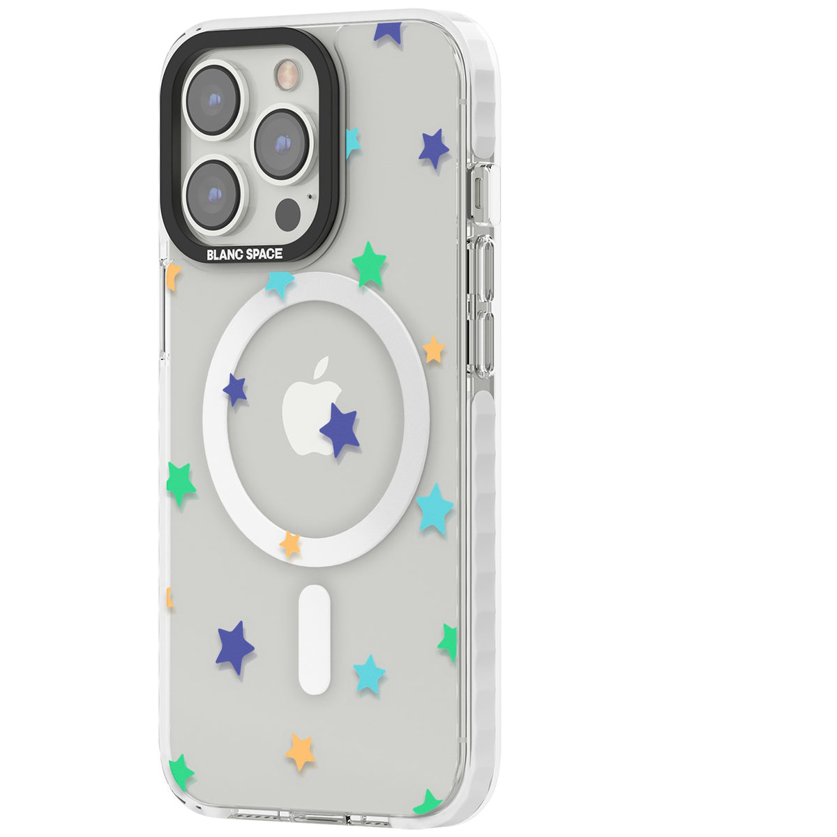 Pastel Star Pattern iPhone 13 Pro / iPhone 13 Pro Max / iPhone 14 Pro / iPhone 14 Pro Max / iPhone 15 Pro / iPhone 15 Pro Max Impact Pro Clear Phone Case side