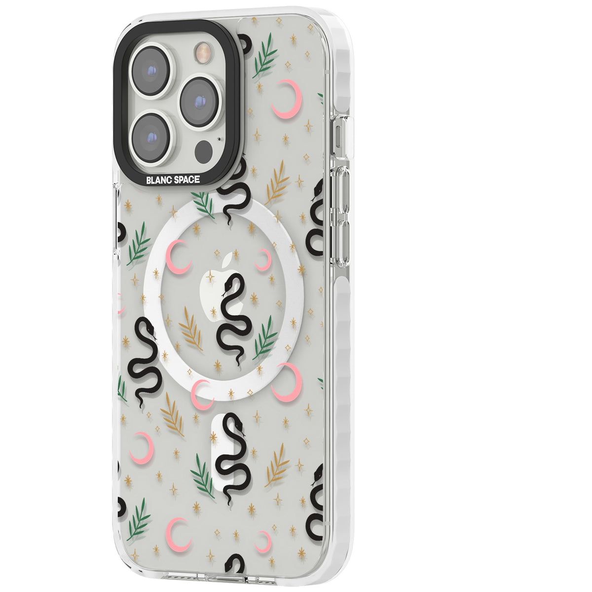 Snakes & Moons iPhone 13 Pro / iPhone 13 Pro Max / iPhone 14 Pro / iPhone 14 Pro Max / iPhone 15 Pro / iPhone 15 Pro Max Impact Pro Clear Phone Case side