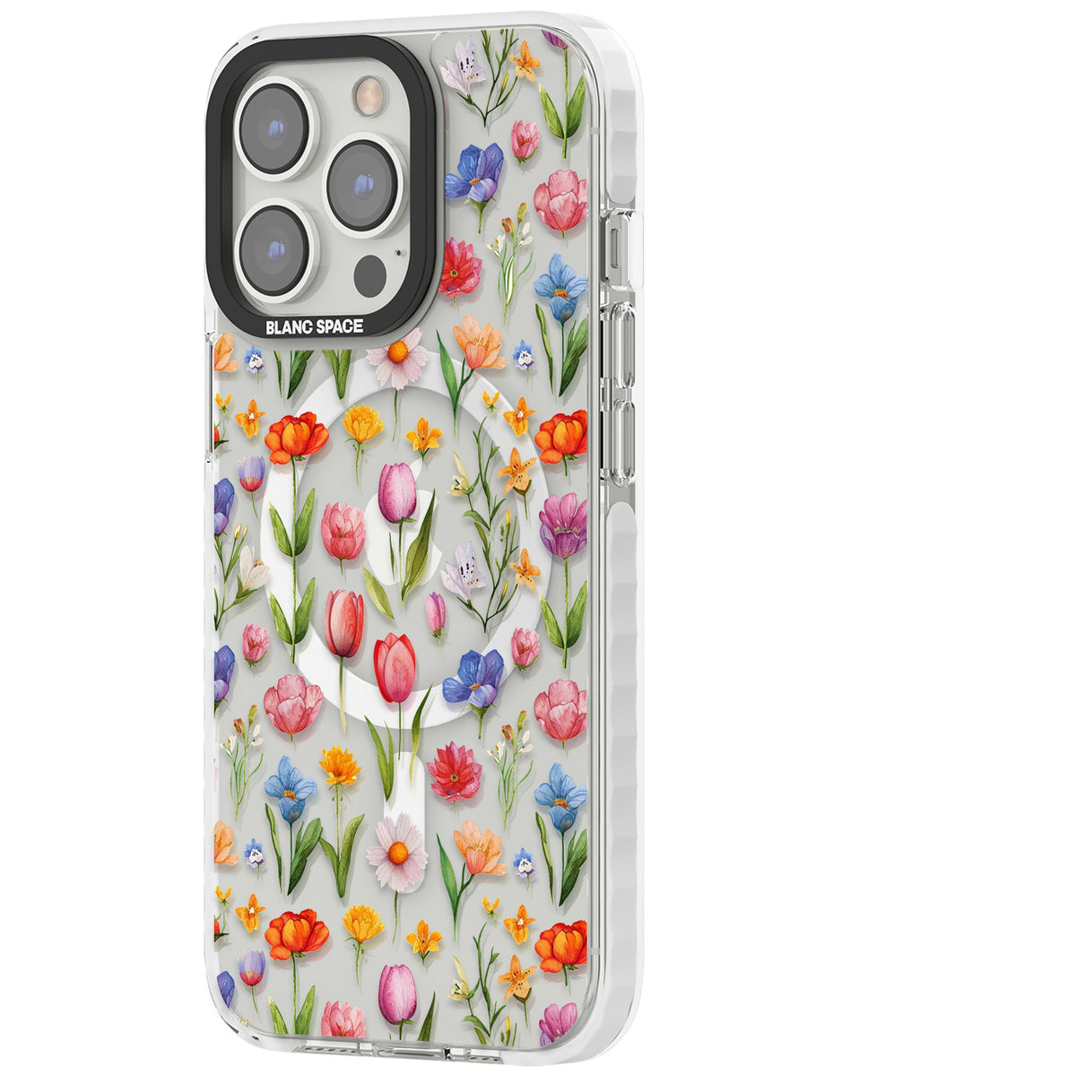 Small Flower Mix iPhone 13 Pro / iPhone 13 Pro Max / iPhone 14 Pro / iPhone 14 Pro Max / iPhone 15 Pro / iPhone 15 Pro Max Impact Pro Clear Phone Case side