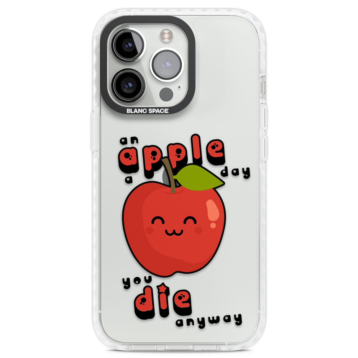An Apple a Day Clear Impact Phone Case for iPhone 13 Pro, iPhone 14 Pro, iPhone 15 Pro