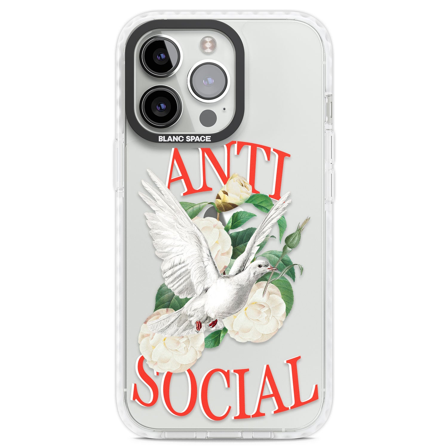 Anti-Social Clear Impact Phone Case for iPhone 13 Pro, iPhone 14 Pro, iPhone 15 Pro