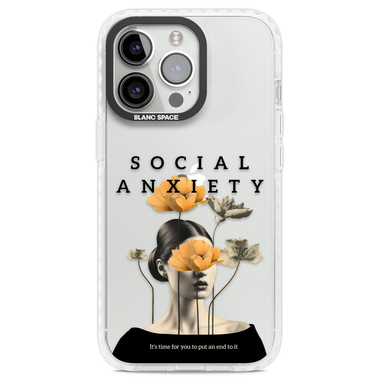 Social Anxiety Clear Impact Phone Case for iPhone 13 Pro, iPhone 14 Pro, iPhone 15 Pro