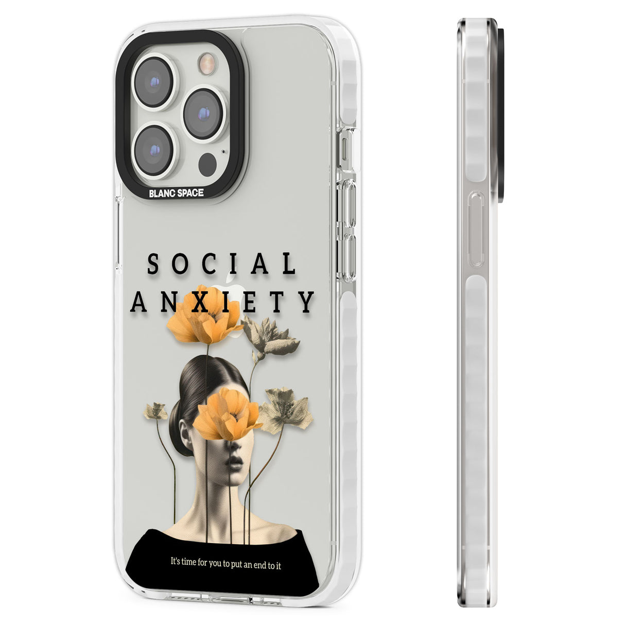 Social Anxiety Clear Impact Phone Case for iPhone 13 Pro, iPhone 14 Pro, iPhone 15 Pro