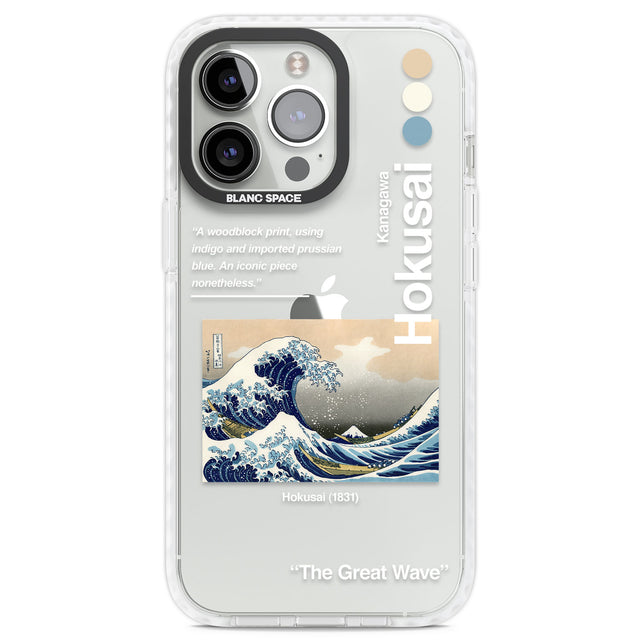 The Great Wave Clear Impact Phone Case for iPhone 13 Pro, iPhone 14 Pro, iPhone 15 Pro