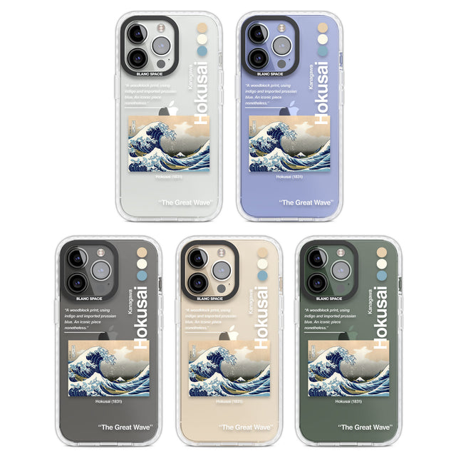 The Great Wave Clear Impact Phone Case for iPhone 13 Pro, iPhone 14 Pro, iPhone 15 Pro
