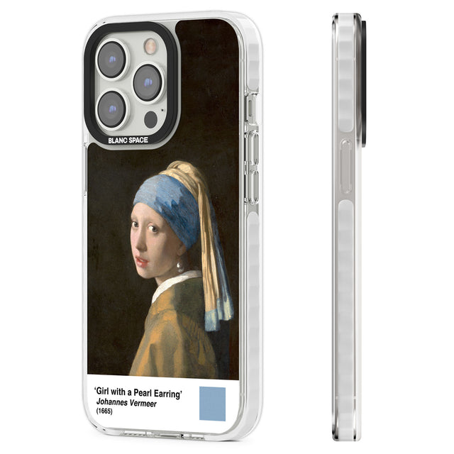 Girl with a Pearl Earring Clear Impact Phone Case for iPhone 13 Pro, iPhone 14 Pro, iPhone 15 Pro