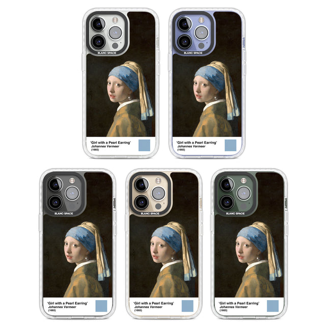 Girl with a Pearl Earring Clear Impact Phone Case for iPhone 13 Pro, iPhone 14 Pro, iPhone 15 Pro