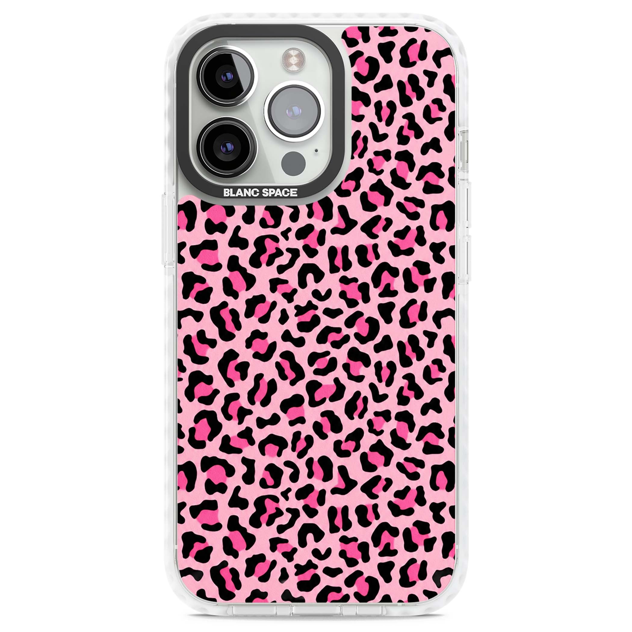 Pink Leopard baddie iPhone case | Clear Impact case for iPhone 13 Pro, iPhone 14 Pro, iPhone 15 Pro