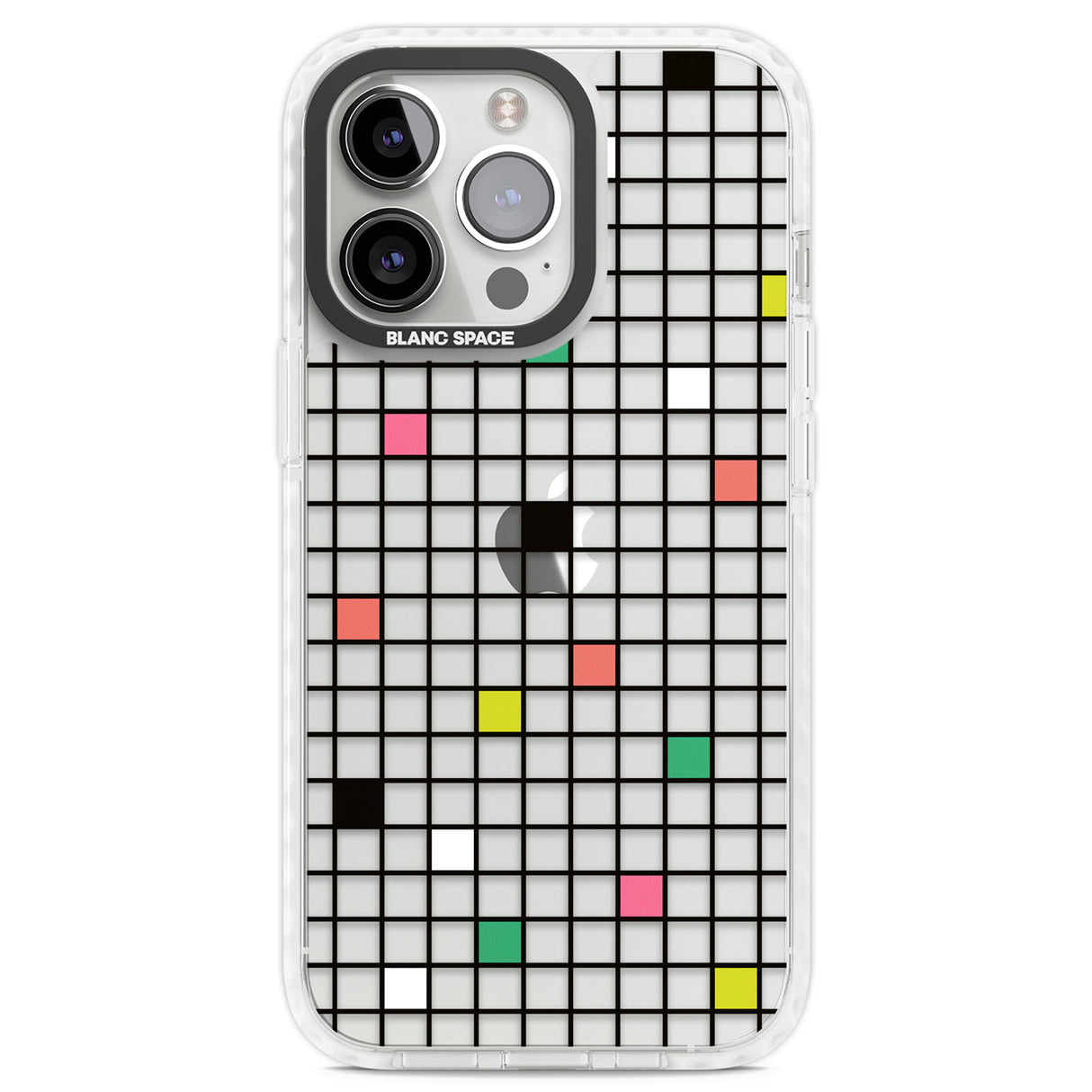 Vibrant Clear Geometric Grid Clear Impact Phone Case for iPhone 13 Pro, iPhone 14 Pro, iPhone 15 Pro