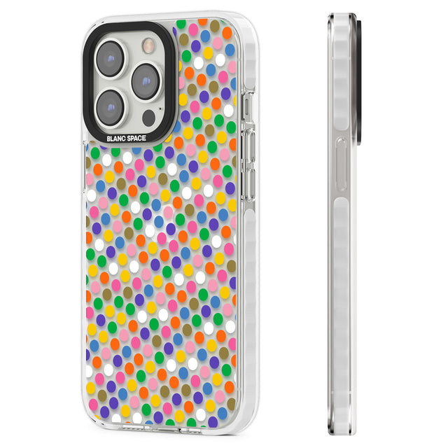Multicolour Polka-dot Fiesta Clear Impact Phone Case for iPhone 13 Pro, iPhone 14 Pro, iPhone 15 Pro