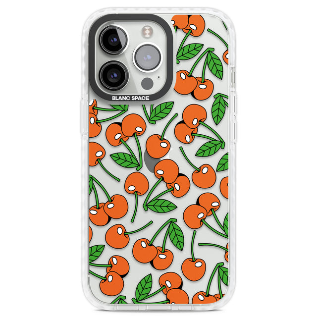 Orchard Fresh Cherries Clear Impact Phone Case for iPhone 13 Pro, iPhone 14 Pro, iPhone 15 Pro
