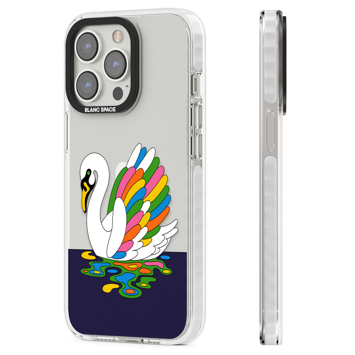 Serene Swan Clear Impact Phone Case for iPhone 13 Pro, iPhone 14 Pro, iPhone 15 Pro