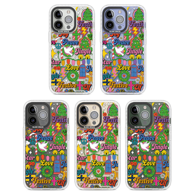 Peace & Festivities Clear Impact Phone Case for iPhone 13 Pro, iPhone 14 Pro, iPhone 15 Pro