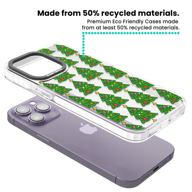 Christmas Tree Pattern (Clear) Clear Impact Phone Case for iPhone 13 Pro, iPhone 14 Pro, iPhone 15 Pro