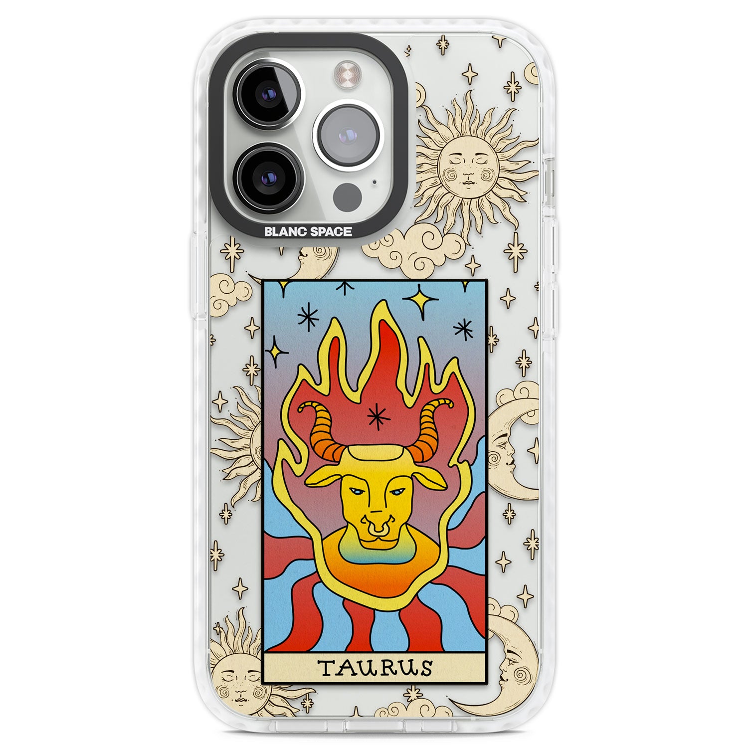 Celestial Zodiac - Taurus Clear Impact Phone Case for iPhone 13 Pro, iPhone 14 Pro, iPhone 15 Pro